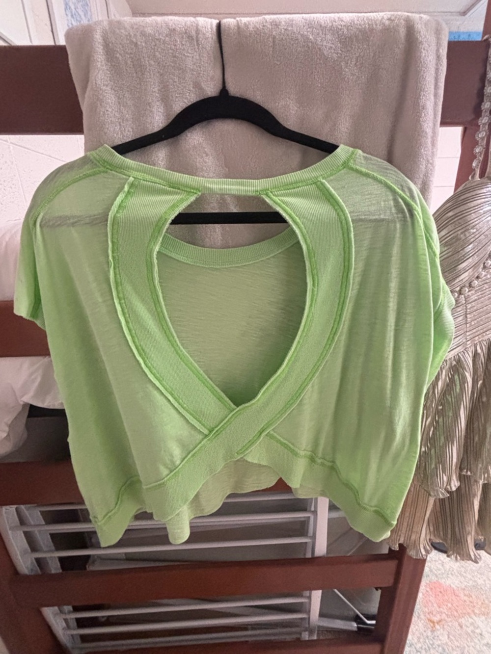 FP Movement by Free People Green Open-Back Tee
